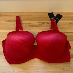 Lauren Ralph Lauren Red Full Coverage T-Shirt Bra 38G NWT
